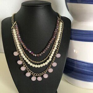 Francesca's Collection Pink Multi-Strand Necklace